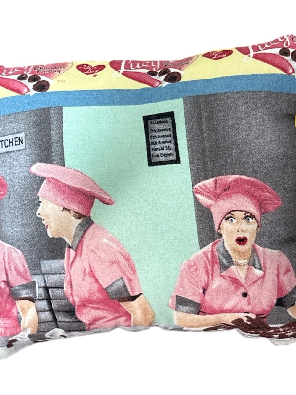 Pink Retro Diner Illustration Accent Pillow handmade i love lucy pillow 10x10